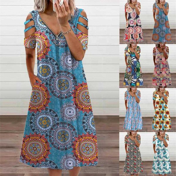 summer womens v neck zipper casual dresses print off shoulder short sleeve dress, Black;gray
summer womens v neck zipper casual dresses print off shoulder short sleeve dress, Black;gray