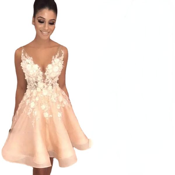 new backless champagne homecoming dresses v sheer neck straps 3d floral applique party cocktail dress formal eevning wear, Blue;pink
new backless champagne homecoming dresses v sheer neck straps 3d floral applique party cocktail dress formal eevning wear, Blue;pink