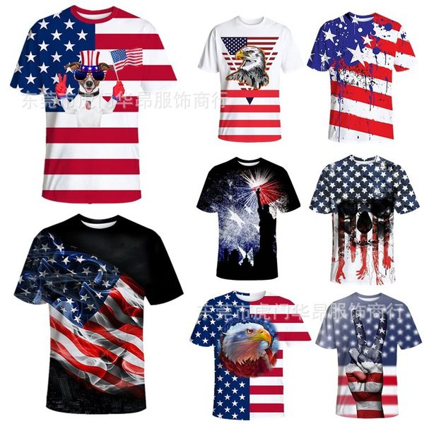 2023 cross border new product us independence day flag short sleeve t-shirt 3d digital print summer casual round neck t-shirt for men, White;black
2023 cross border new product us independence day flag short sleeve t-shirt 3d digital print summer casual round neck t-shirt for men, White;black