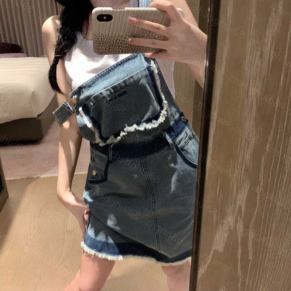 23ss women dress womens designer clothing summer dresses breast embroidered pocket heavy wash denim suspenders dress womens clothing, Black;gray
23ss women dress womens designer clothing summer dresses breast embroidered pocket heavy wash denim suspenders dress womens clothing, Black;gray