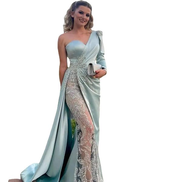designer evening dresses long sleeves one shoulder beaded sequins lace ruched crystals mermaid side slit custom made prom party gown plus si, Black;red
designer evening dresses long sleeves one shoulder beaded sequins lace ruched crystals mermaid side slit custom made prom party gown plus si, Black;red