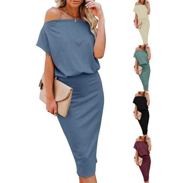 summer dress womens solid color off neck batwing sleeve waist hip skirt, Black;gray
summer dress womens solid color off neck batwing sleeve waist hip skirt, Black;gray