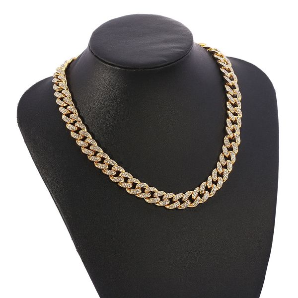 hip hop men chain necklace 15mm thick wide cuban link chain full faux diamon punk men jewelry 60cm long, Silver
hip hop men chain necklace 15mm thick wide cuban link chain full faux diamon punk men jewelry 60cm long, Silver