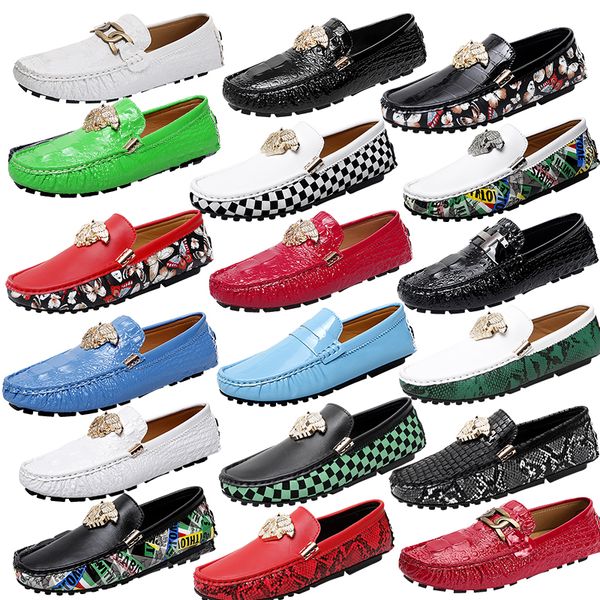 high-quality genuine leather metal buckle loafers shoes luxury brand crocodile print butterfly printed glossy leather shoes business office, Black
high-quality genuine leather metal buckle loafers shoes luxury brand crocodile print butterfly printed glossy leather shoes business office, Black
