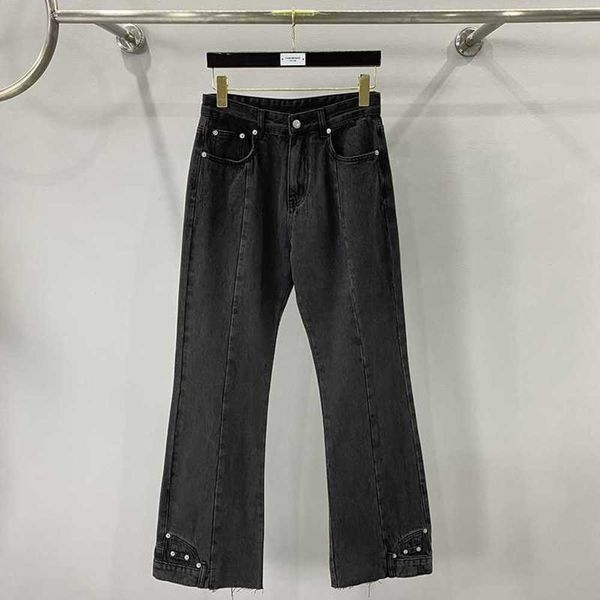 subhuman men's and women's | mid rise cotton black washed old micro flare design trouser hem jeans, Blue
subhuman men's and women's | mid rise cotton black washed old micro flare design trouser hem jeans, Blue