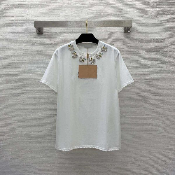 23ss womens t-shirt tee women designer clothes summer new diamond embroidery letter fashion simple short sleeve t-shirt women clothes, White
23ss womens t-shirt tee women designer clothes summer new diamond embroidery letter fashion simple short sleeve t-shirt women clothes, White