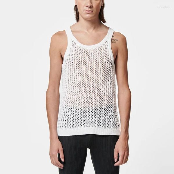 men' tank 2023 summer casual hollow out solid color mens fashion loose crew neck sleeveless vest men camisole streetwear, White;black
men' tank 2023 summer casual hollow out solid color mens fashion loose crew neck sleeveless vest men camisole streetwear, White;black