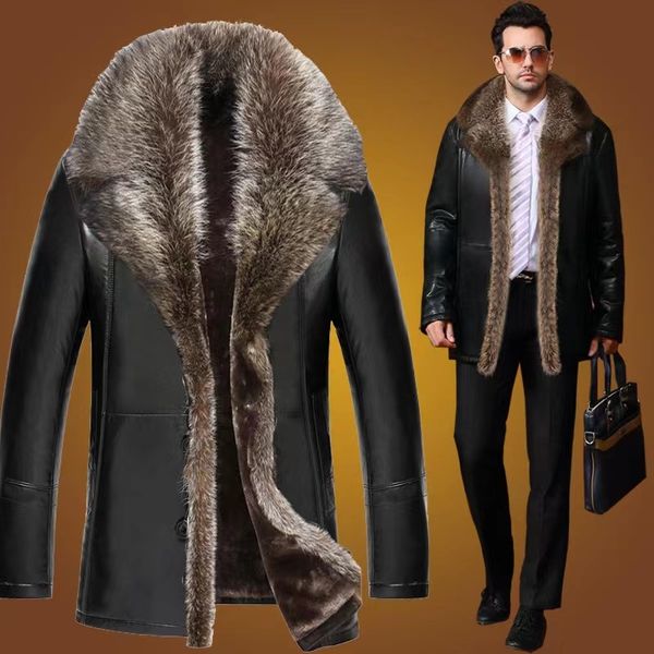 2023mens sheepskin leather jacket coats winter jackets real raccoon fur collar snow overcoat warm thick outwear large size, Black
2023mens sheepskin leather jacket coats winter jackets real raccoon fur collar snow overcoat warm thick outwear large size, Black