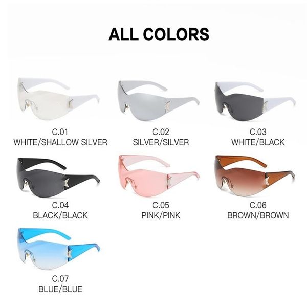 children's fashion sunglasses frameless one-piece glasses pentagram decorative brand sunglasses 8122, Blue
children's fashion sunglasses frameless one-piece glasses pentagram decorative brand sunglasses 8122, Blue
