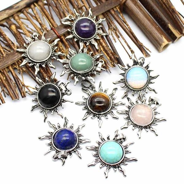 antique sun natural crystal stone pendant for women men amethysts tiger eye pink quartz lapis pendants punk jewelry hip hop, Bronze;silver
antique sun natural crystal stone pendant for women men amethysts tiger eye pink quartz lapis pendants punk jewelry hip hop, Bronze;silver