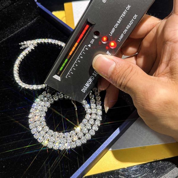 silver pass diamond tester moissanite tennis chain iced out bracelet necklace women fine jewelry
silver pass diamond tester moissanite tennis chain iced out bracelet necklace women fine jewelry