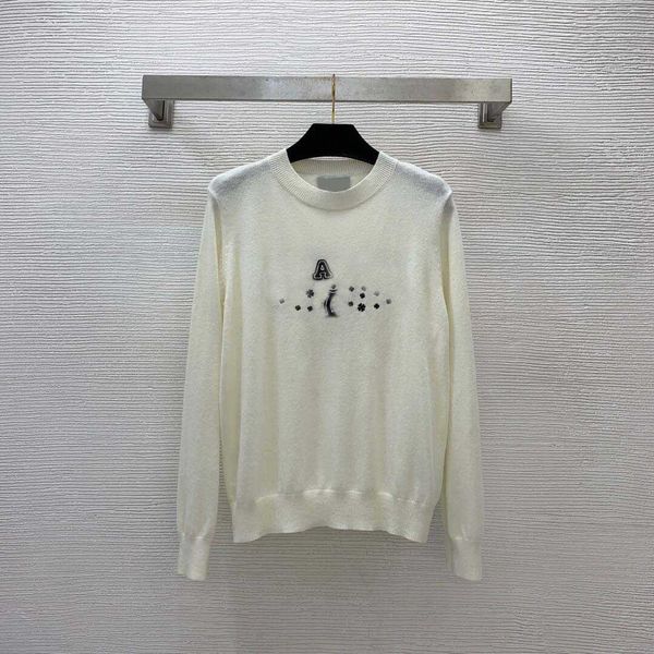 23ss women sweater women designer clothes letter clover embroidered round neck pullover knitted long sleeve women clothes, White;black
23ss women sweater women designer clothes letter clover embroidered round neck pullover knitted long sleeve women clothes, White;black
