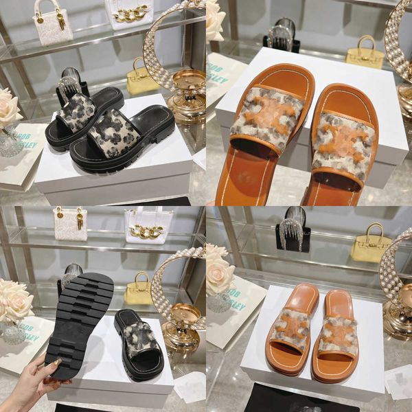 ce clea triomphe slippers lins platform chunky sandals canvas jacquard vegetal cowhide flats shoes monograms luxury designer slides factory, Black
ce clea triomphe slippers lins platform chunky sandals canvas jacquard vegetal cowhide flats shoes monograms luxury designer slides factory, Black