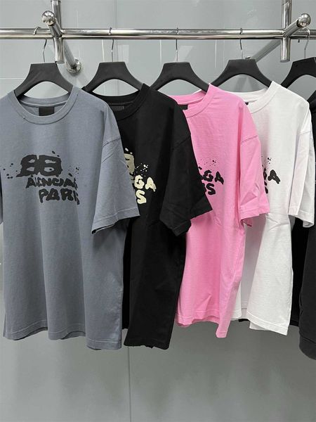 high definition version hand-painted graffiti splash print short sleeved men and women loose fitting home correct t-shirt, White
high definition version hand-painted graffiti splash print short sleeved men and women loose fitting home correct t-shirt, White