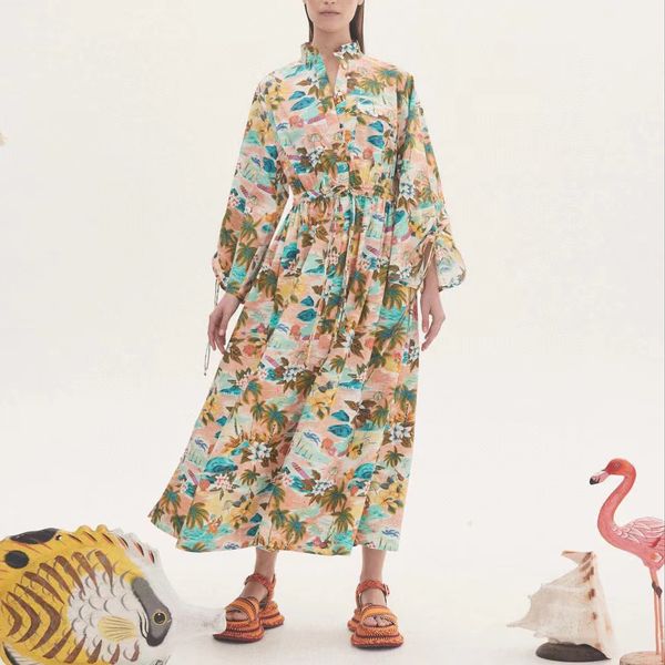 australian designer dress bell sleeve tropical ocean printed shirt dress, Black;gray
australian designer dress bell sleeve tropical ocean printed shirt dress, Black;gray