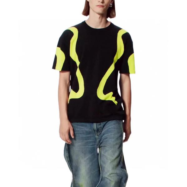 23ss new made in italy woman men's knitting t-shirts high end classic color matching short sleeve vacation summer fashion breathable ca, White;black
23ss new made in italy woman men's knitting t-shirts high end classic color matching short sleeve vacation summer fashion breathable ca, White;black