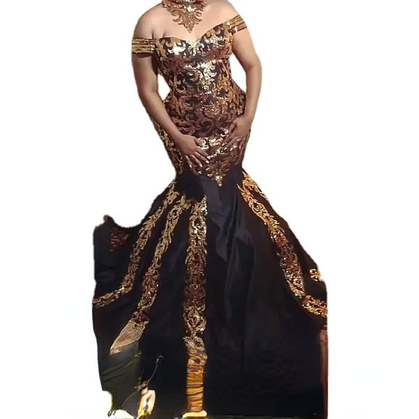 sparkly gold lace mermaid evening dresses sequined halter off the shoulder plus size prom gowns sweep train satin formal dress, Black;red
sparkly gold lace mermaid evening dresses sequined halter off the shoulder plus size prom gowns sweep train satin formal dress, Black;red