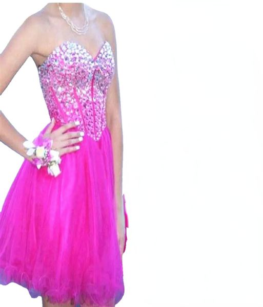 sparkly crystals fuschia homecoming dress sweetheart lace up back tulle short prom dresses cocktail party gowns vestido curto cust9307827, Blue;pink
sparkly crystals fuschia homecoming dress sweetheart lace up back tulle short prom dresses cocktail party gowns vestido curto cust9307827, Blue;pink