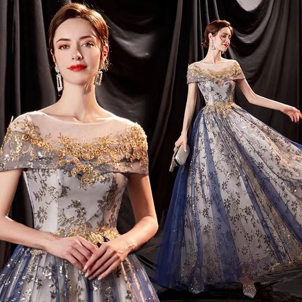 2023 gold blue prom dresses bling long lace appliques beads tulle party gowns sweep train prom gowns crystal cocktail designer woman sequin, Black
2023 gold blue prom dresses bling long lace appliques beads tulle party gowns sweep train prom gowns crystal cocktail designer woman sequin, Black