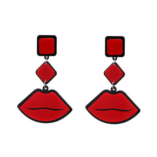 square red lip earrings, exaggerated acrylic earrings, earrings, punk creativity, non mainstream fun, Silver
square red lip earrings, exaggerated acrylic earrings, earrings, punk creativity, non mainstream fun, Silver