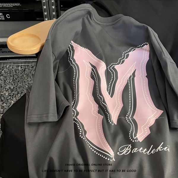 boho dark gray hip-hop street letter printing short-sleeved t-shirt men's and women's fashion loose couple ins cotton, White
boho dark gray hip-hop street letter printing short-sleeved t-shirt men's and women's fashion loose couple ins cotton, White