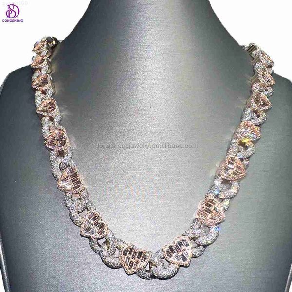 new design iced out moissanite diamonds baguette hip hop bust down custom made cuban link chain heart tennis chain, Silver
new design iced out moissanite diamonds baguette hip hop bust down custom made cuban link chain heart tennis chain, Silver