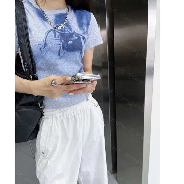 23ss womens designer clothing tee womens t-shirt round neck pure cotton rendered cat print slim-fit short sleeve t-shirt womens clothes a1, White
23ss womens designer clothing tee womens t-shirt round neck pure cotton rendered cat print slim-fit short sleeve t-shirt womens clothes a1, White