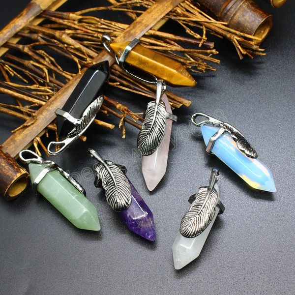 retro feather charm healing pointed natural stone pendant hexagonal crystal pink quartz amethysts pendulum women jewelry reiki, Bronze;silver
retro feather charm healing pointed natural stone pendant hexagonal crystal pink quartz amethysts pendulum women jewelry reiki, Bronze;silver