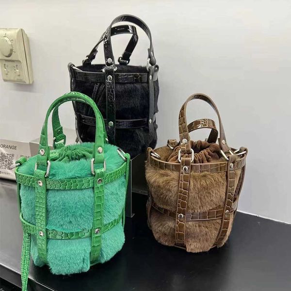 hollow wool drawstring bucket bag women's small popular fashionable plush handbag high grade one shoulder crossbody bag 230615
hollow wool drawstring bucket bag women's small popular fashionable plush handbag high grade one shoulder crossbody bag 230615