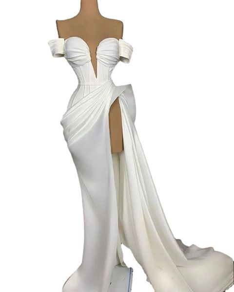 white evening dresses long off shoulder satin with high slit arabic african women formal party gowns prom dress, Black;red
white evening dresses long off shoulder satin with high slit arabic african women formal party gowns prom dress, Black;red