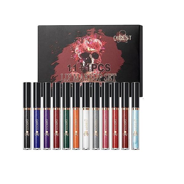 12 color shiny lip gloss liquid lipstick set, skull face diamond halloween shiny lipstick shiny metal lip gloss waterproof non stick liquid
12 color shiny lip gloss liquid lipstick set, skull face diamond halloween shiny lipstick shiny metal lip gloss waterproof non stick liquid