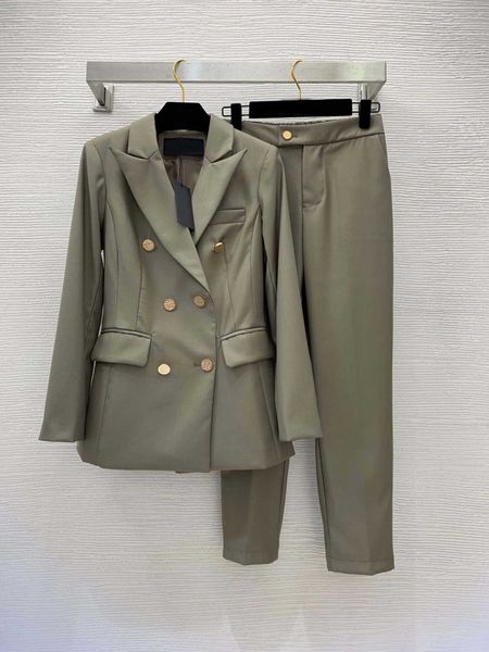 23ss women pants sets women designer clothes european new fashion double breasted suit coat mid waist back elastic feet pants set women clot, White
23ss women pants sets women designer clothes european new fashion double breasted suit coat mid waist back elastic feet pants set women clot, White