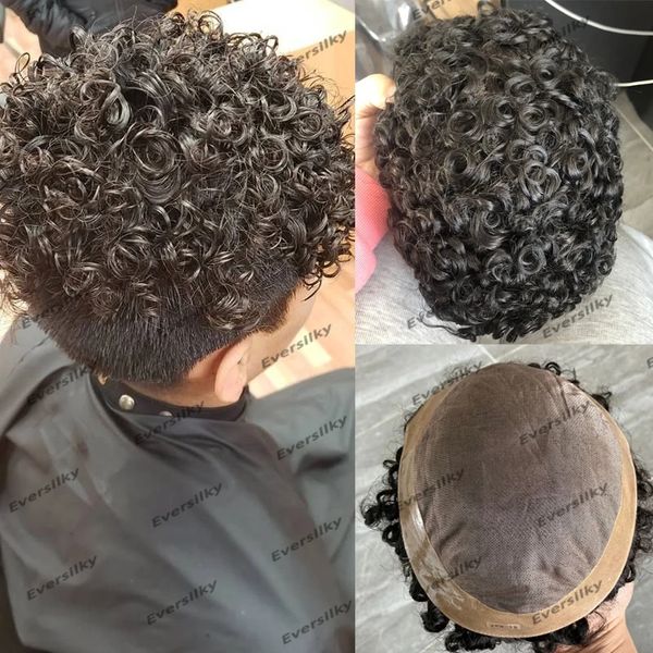 natural look dark brown 18mm curly men toupee fine mono&pu base male wigs replacement 100% human hair pieces system prosthesis, Black
natural look dark brown 18mm curly men toupee fine mono&pu base male wigs replacement 100% human hair pieces system prosthesis, Black
