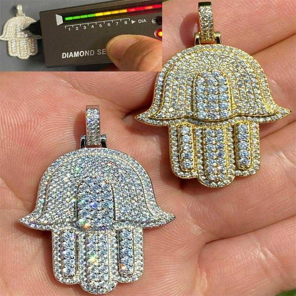custom hip hop d iced moissanite pass diamond tester hamsa hand pendant necklace, Silver
custom hip hop d iced moissanite pass diamond tester hamsa hand pendant necklace, Silver