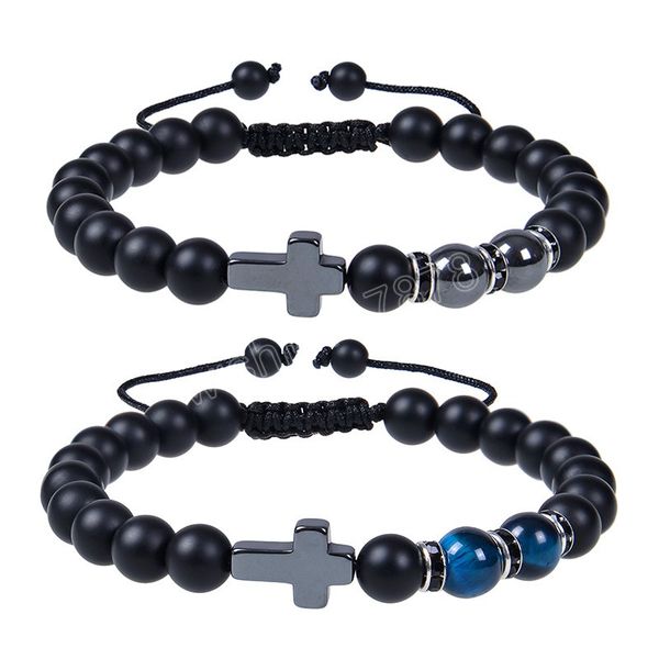 8mm natural frosted stone cross handmade woven couple bracelet for women men stone braided beads geometric adjustable bracelet, Golden;silver
8mm natural frosted stone cross handmade woven couple bracelet for women men stone braided beads geometric adjustable bracelet, Golden;silver