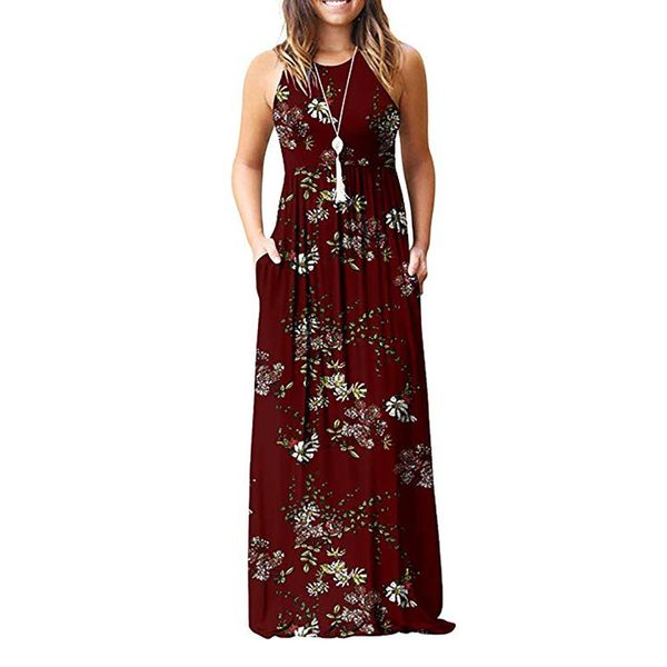 gule gule women's summer sleeveless elastic empire waist pleated floral maxi long dresses with pockets, Black;gray
gule gule women's summer sleeveless elastic empire waist pleated floral maxi long dresses with pockets, Black;gray