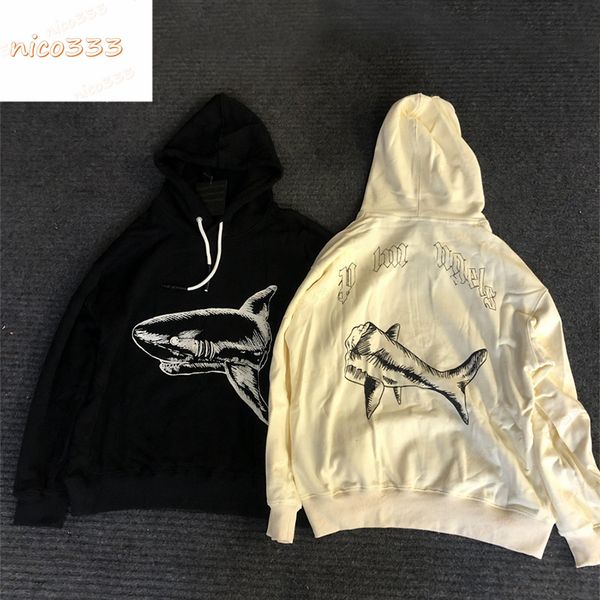 23ss new hoodies broken tail shark pattern back letter print pattern cotton versatile men women black beige simple short sleeve
23ss new hoodies broken tail shark pattern back letter print pattern cotton versatile men women black beige simple short sleeve