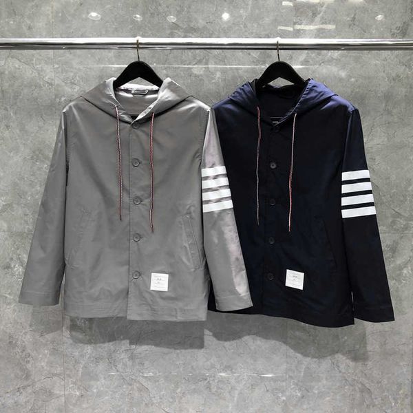 time breate tb jacket new men's and women's hat rope red white blue four bar windproof hooded windbreaker coat, Black;brown
time breate tb jacket new men's and women's hat rope red white blue four bar windproof hooded windbreaker coat, Black;brown