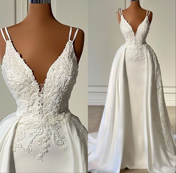 modern mermaid satin wedding dress skirt train v-neck straps lace embroidery beads bridal formal gowns 2023 vestidos de noiva customed, White
modern mermaid satin wedding dress skirt train v-neck straps lace embroidery beads bridal formal gowns 2023 vestidos de noiva customed, White