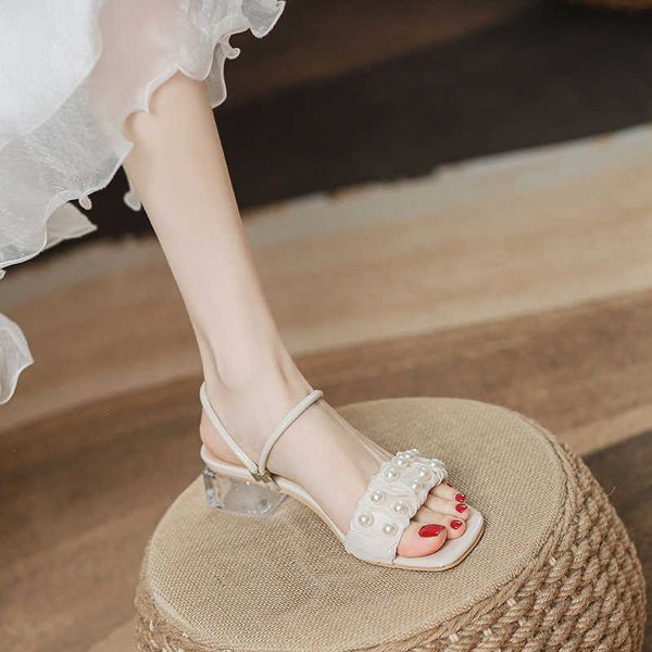 sandals for women 2023 new summer medium heel thick french versatile outwear fairy pearl double wear 230613, Black
sandals for women 2023 new summer medium heel thick french versatile outwear fairy pearl double wear 230613, Black