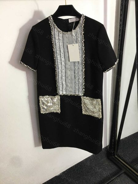 23ss summer dresses women dress womens designer clothing heavy diamond lace lace round neck short-sleeved dress womens clothing, Black;gray
23ss summer dresses women dress womens designer clothing heavy diamond lace lace round neck short-sleeved dress womens clothing, Black;gray
