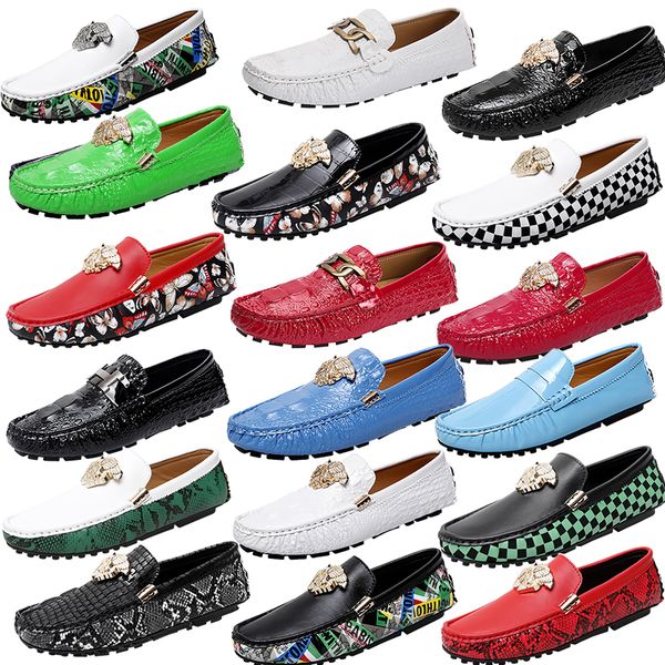 luxury brand genuine leather glossy loafers shoes crocodile print metal buckle leather shoes comfortable driving shoes glossy business offic, Black
luxury brand genuine leather glossy loafers shoes crocodile print metal buckle leather shoes comfortable driving shoes glossy business offic, Black