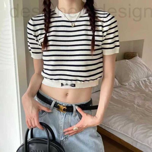 women's t-shirt designer high version mi miao 23ss new black and white striped knitted short sleeved women slimming down 5hp4
women's t-shirt designer high version mi miao 23ss new black and white striped knitted short sleeved women slimming down 5hp4