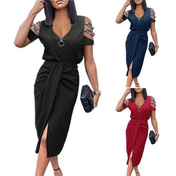 womens solid color temperament long dress hollow out pleating short sleeve v neck, Black;gray
womens solid color temperament long dress hollow out pleating short sleeve v neck, Black;gray