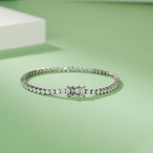 s925 ladies 3mm round stone tennis chain four prong bracelet adjustable, Silver
s925 ladies 3mm round stone tennis chain four prong bracelet adjustable, Silver