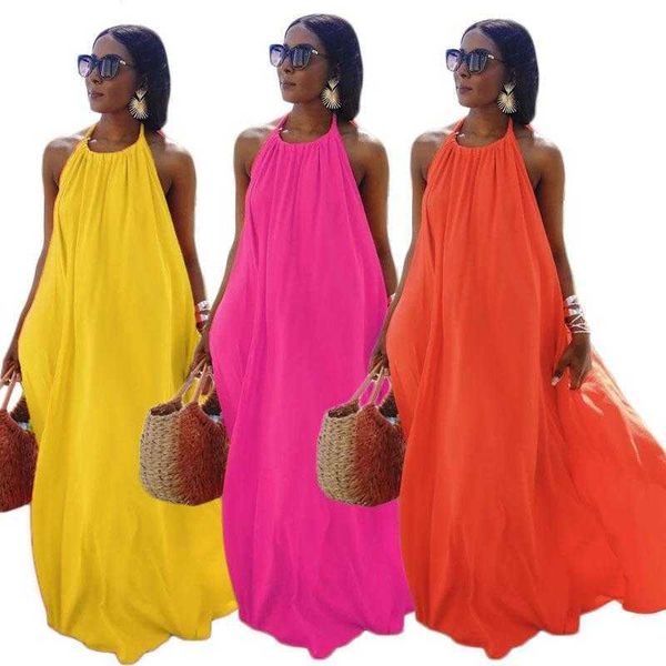 summer womens clothing dresses sleeveless halter backless solid color dress long skirt, Black;gray
summer womens clothing dresses sleeveless halter backless solid color dress long skirt, Black;gray