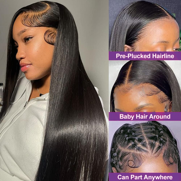 13x6 hd transparent lace front human hair wigs for women preplucked brazilian bone straight lace frontal wig with baby hair, Black;brown
13x6 hd transparent lace front human hair wigs for women preplucked brazilian bone straight lace frontal wig with baby hair, Black;brown