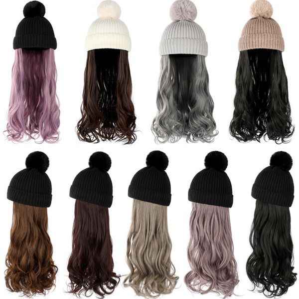22-inch fashionable cap wig - autumn and winter removable long curly hair knitted cap - variety of styles for your unique look - stay warm a, Black
22-inch fashionable cap wig - autumn and winter removable long curly hair knitted cap - variety of styles for your unique look - stay warm a, Black