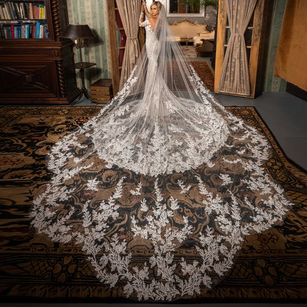 modest asymmetrical hem bridal veils with comb one layere 3 meters wedding veil lace appliques mariages hair wear, Black
modest asymmetrical hem bridal veils with comb one layere 3 meters wedding veil lace appliques mariages hair wear, Black
