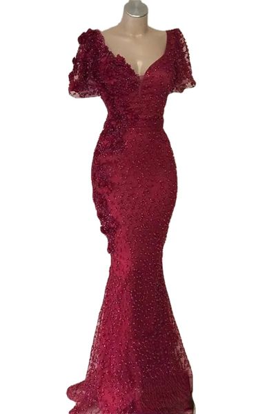 arabic dubai luxury dark red mermaid prom dresses with short sleeve v-neck lace beaded pearls long formal dress evening gowns vestidos, Black;red
arabic dubai luxury dark red mermaid prom dresses with short sleeve v-neck lace beaded pearls long formal dress evening gowns vestidos, Black;red